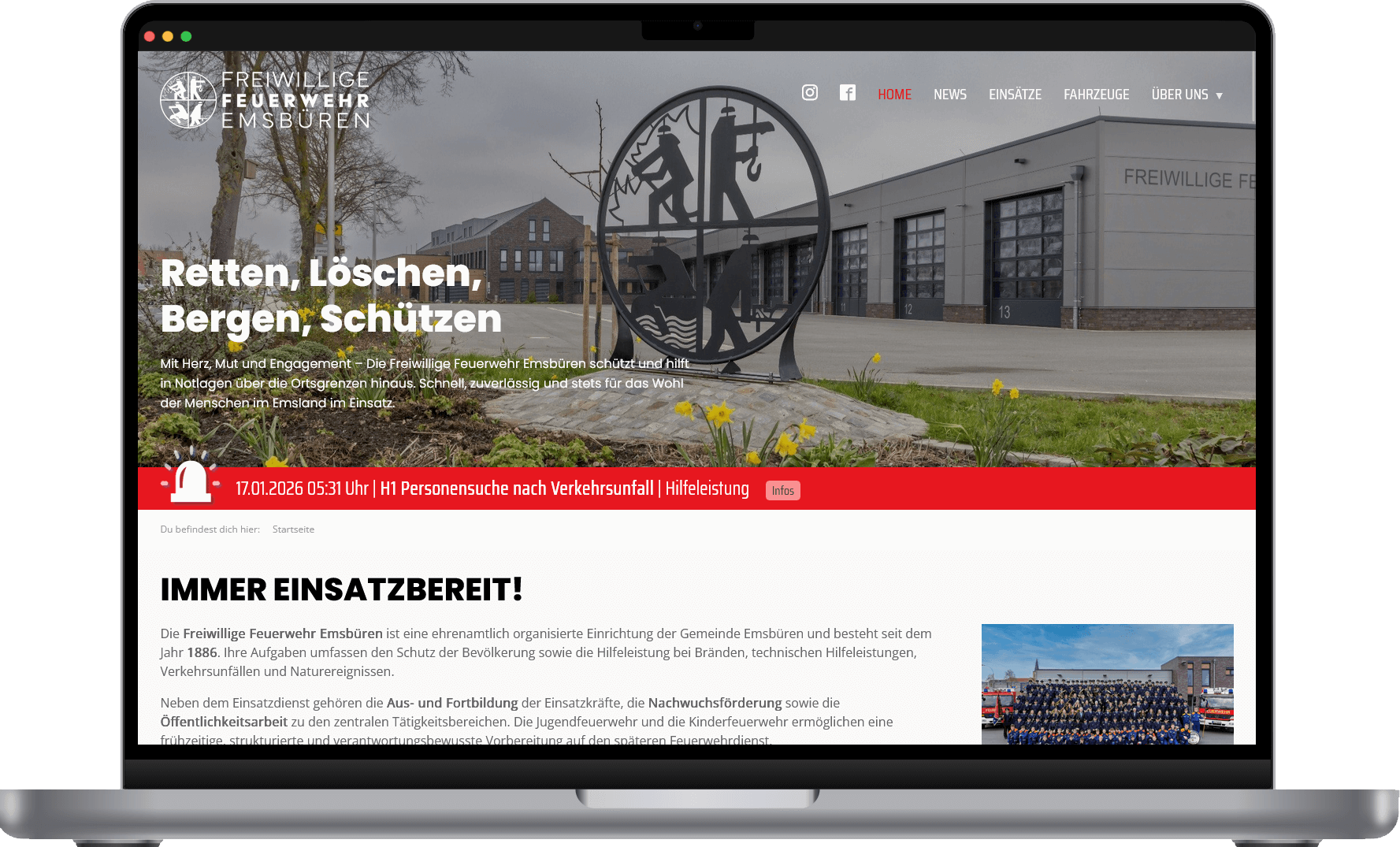 Automatisch generierte Website
